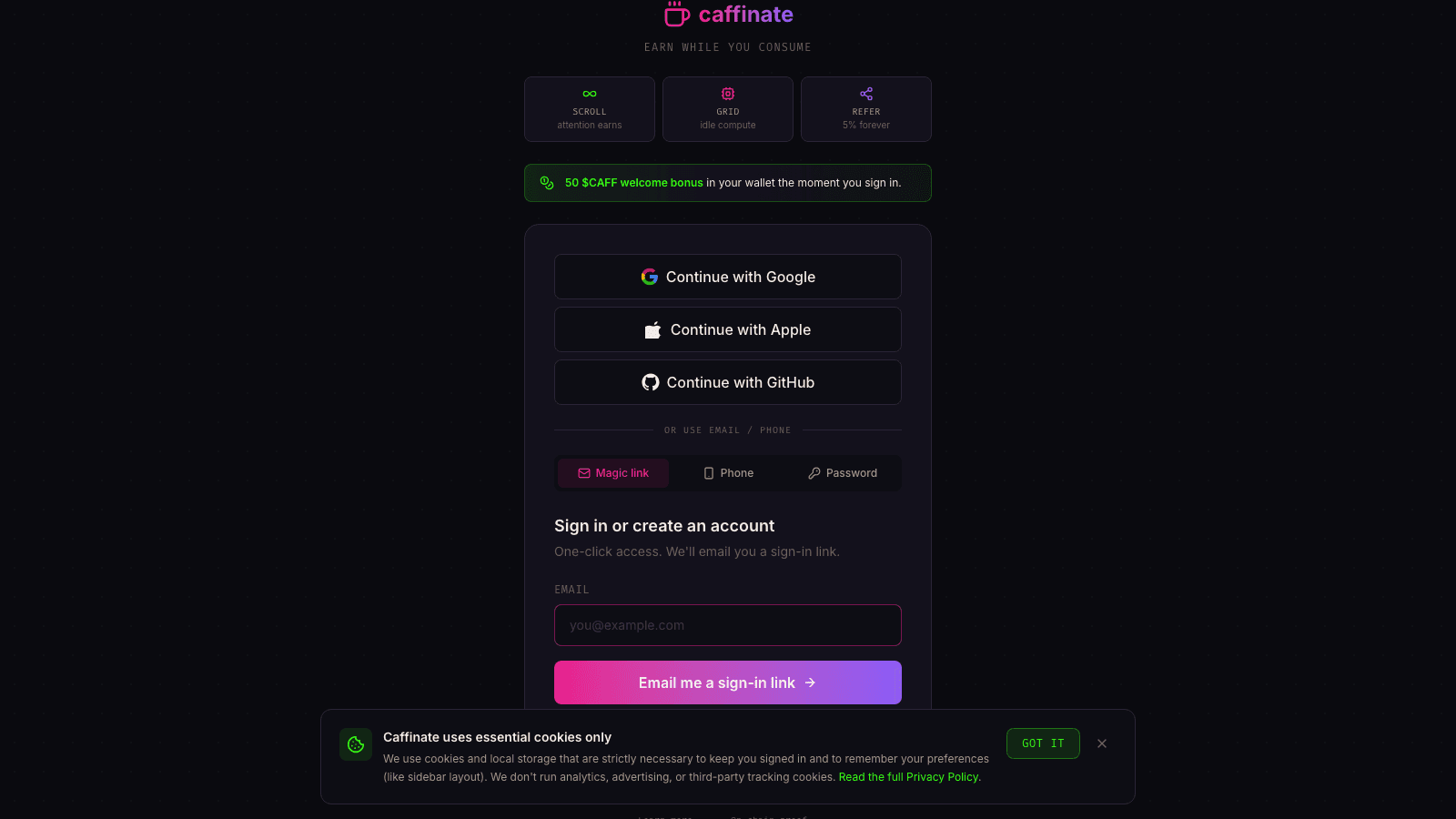 Caffinate — Open App Store for AI Workflows screenshot