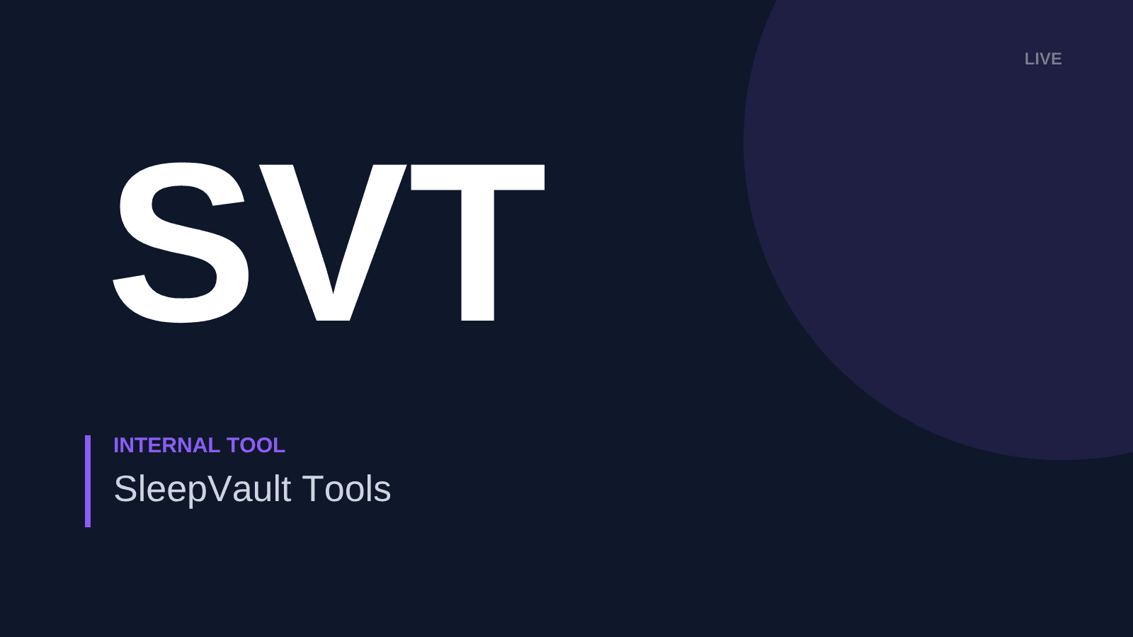 SleepVault Tools card